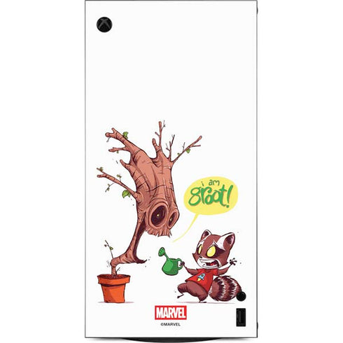 Marvel Rocket Raccoon and Groot Tall Tails XBox Series X Digital Edition Console Skin